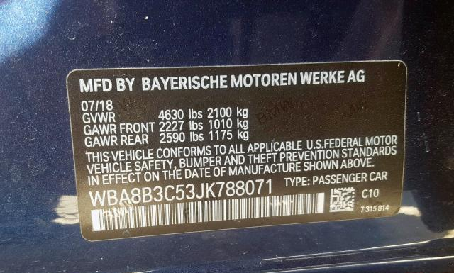 Photo 9 VIN: WBA8B3C53JK788071 - BMW 340 