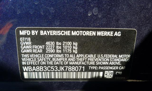 Photo 9 VIN: WBA8B3C53JK788071 - BMW 340 