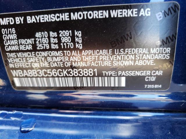 Photo 11 VIN: WBA8B3C56GK383881 - BMW 3 SERIES 