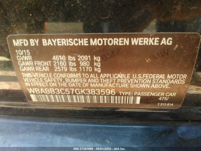 Photo 8 VIN: WBA8B3C57GK383596 - BMW 340I 