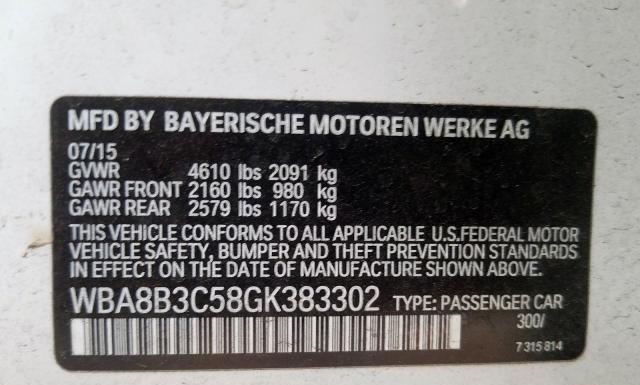 Photo 9 VIN: WBA8B3C58GK383302 - BMW 340 