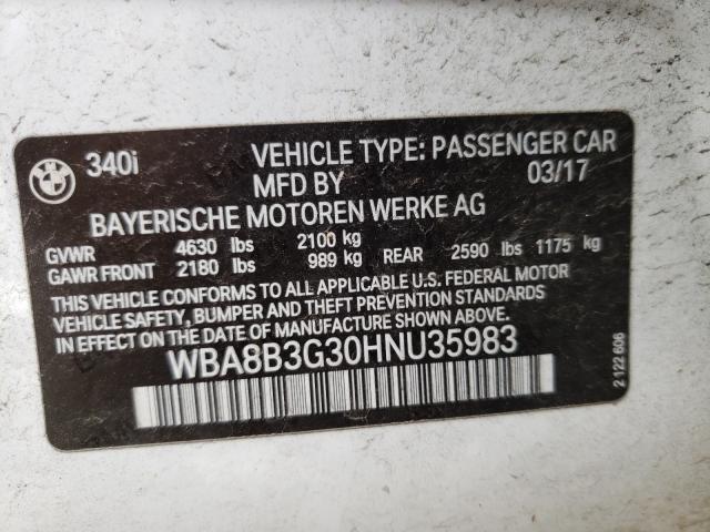 Photo 9 VIN: WBA8B3G30HNU35983 - BMW 340 I 