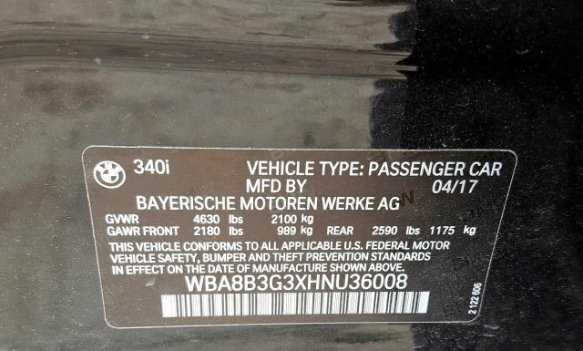 Photo 9 VIN: WBA8B3G3XHNU36008 - BMW 340 