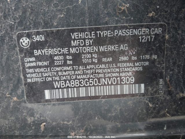 Photo 8 VIN: WBA8B3G50JNV01309 - BMW 340I 