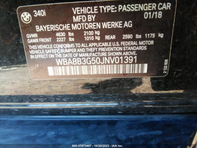 Photo 8 VIN: WBA8B3G50JNV01391 - BMW 340I 