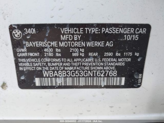 Photo 8 VIN: WBA8B3G53GNT62768 - BMW 340I 