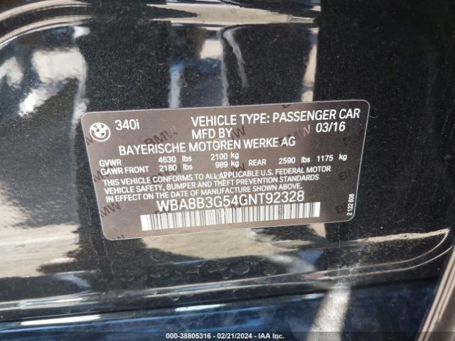 Photo 8 VIN: WBA8B3G54GNT92328 - BMW 340I 