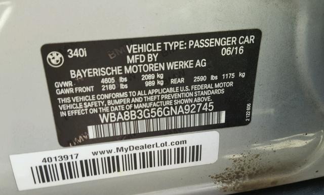 Photo 9 VIN: WBA8B3G56GNA92745 - BMW 340 