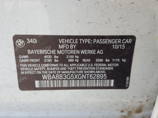 Photo 9 VIN: WBA8B3G5XGNT62895 - BMW 340 I 