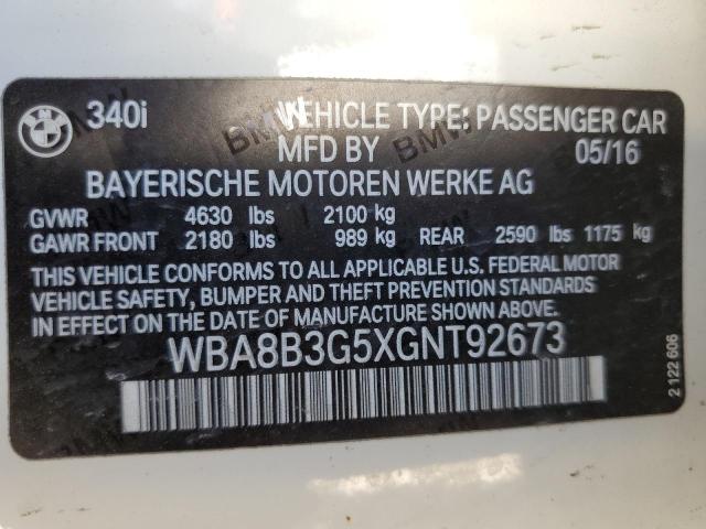 Photo 9 VIN: WBA8B3G5XGNT92673 - BMW 340 I 