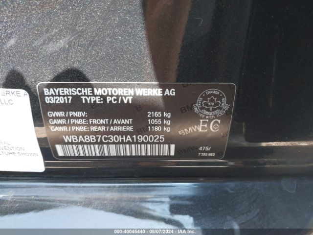 Photo 8 VIN: WBA8B7C30HA190025 - BMW 340I 