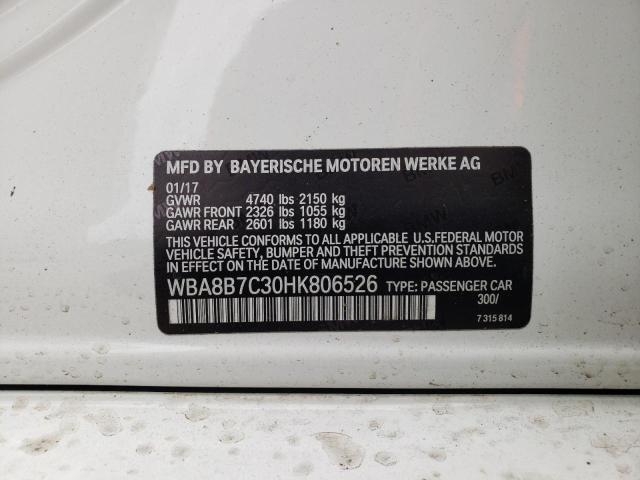 Photo 11 VIN: WBA8B7C30HK806526 - BMW 340 XI 