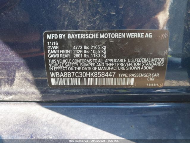 Photo 8 VIN: WBA8B7C30HK858447 - BMW 340I 