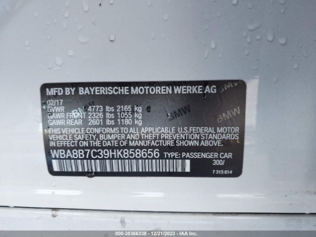 Photo 8 VIN: WBA8B7C39HK858656 - BMW 340I 