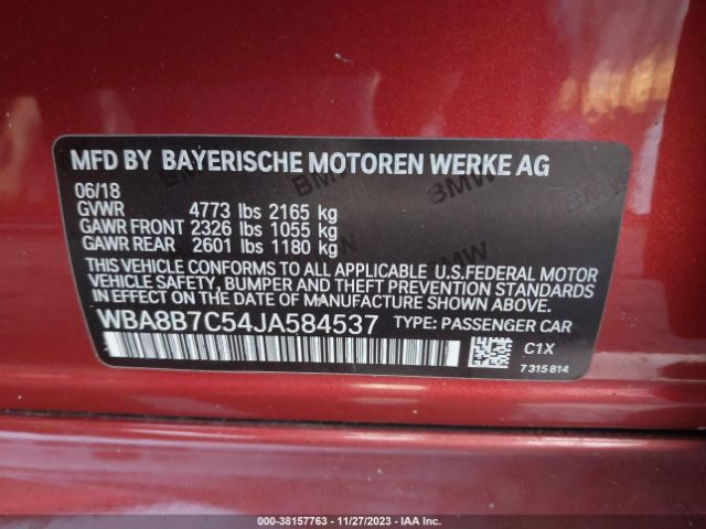 Photo 8 VIN: WBA8B7C54JA584537 - BMW 340I 