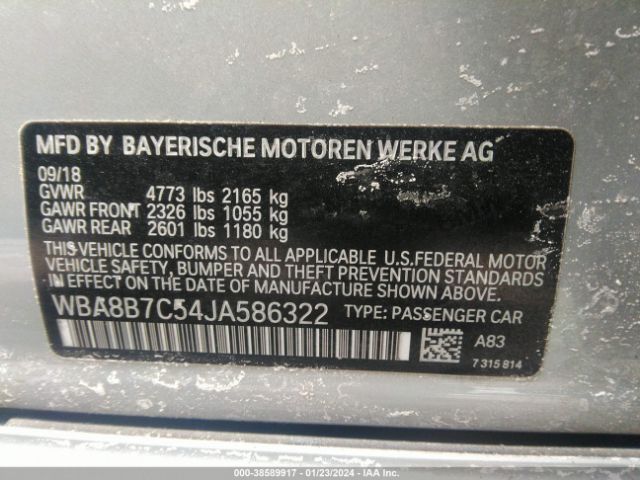 Photo 8 VIN: WBA8B7C54JA586322 - BMW 340I 