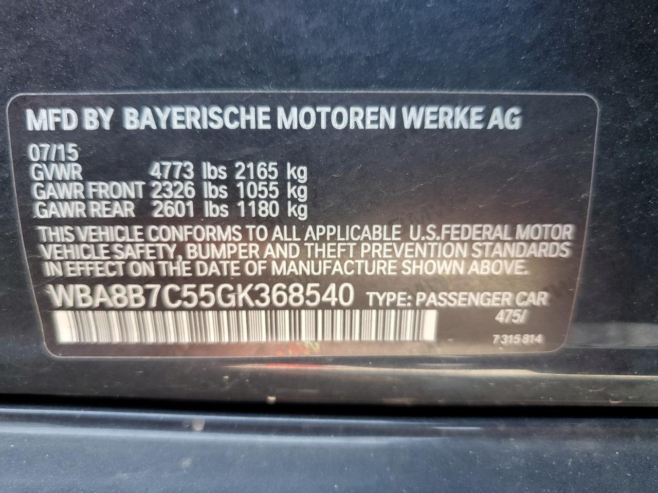 Photo 11 VIN: WBA8B7C55GK368540 - BMW 3ER 