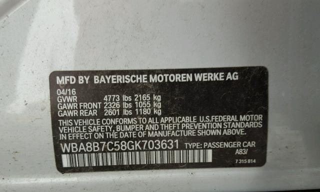 Photo 9 VIN: WBA8B7C58GK703631 - BMW 340 