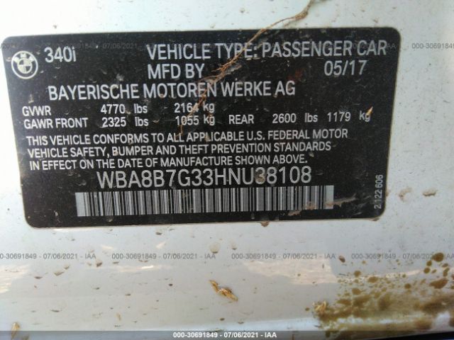 Photo 8 VIN: WBA8B7G33HNU38108 - BMW 3 