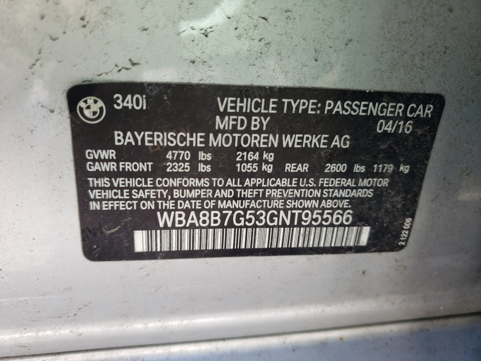 Photo 9 VIN: WBA8B7G53GNT95566 - BMW 340 XI 