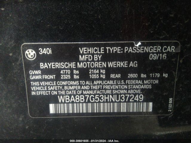 Photo 8 VIN: WBA8B7G53HNU37249 - BMW 340I 