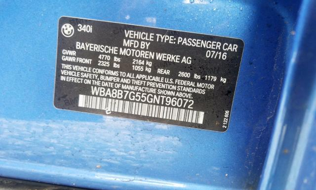 Photo 9 VIN: WBA8B7G55GNT96072 - BMW 340 