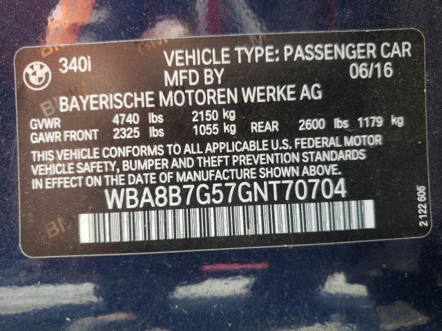 Photo 9 VIN: WBA8B7G57GNT70704 - BMW 340 XI 