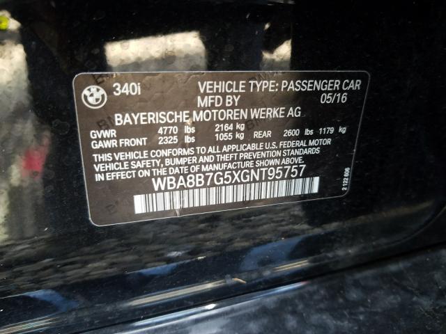 Photo 9 VIN: WBA8B7G5XGNT95757 - BMW 340 XI 