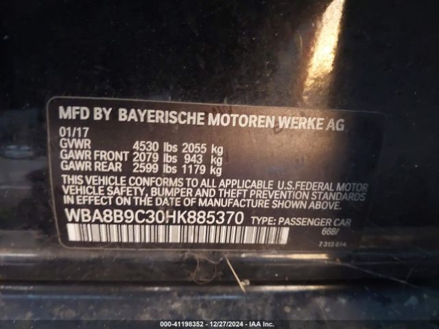 Photo 8 VIN: WBA8B9C30HK885370 - BMW 330I 