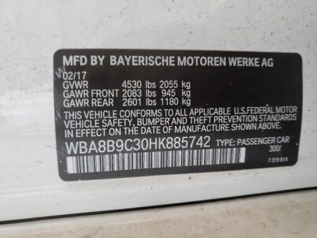 Photo 9 VIN: WBA8B9C30HK885742 - BMW 330 I 