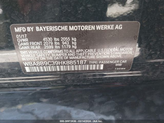 Photo 8 VIN: WBA8B9C39HK885187 - BMW 330I 