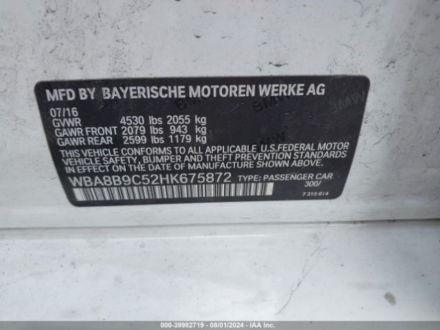 Photo 8 VIN: WBA8B9C52HK675872 - BMW 330I 