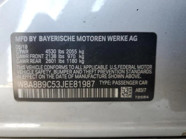 Photo 11 VIN: WBA8B9C53JEE81987 - BMW 330 I 