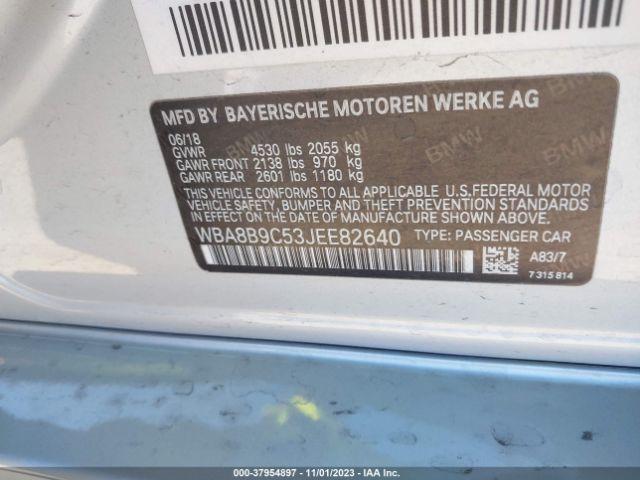 Photo 8 VIN: WBA8B9C53JEE82640 - BMW 330I 