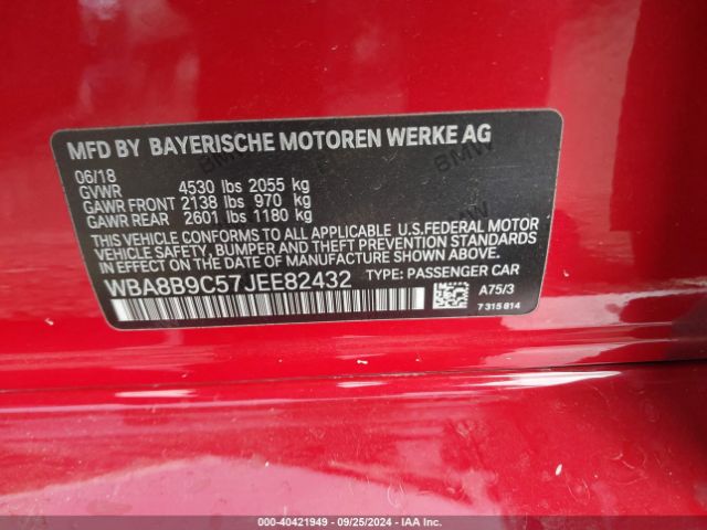 Photo 8 VIN: WBA8B9C57JEE82432 - BMW 330I 