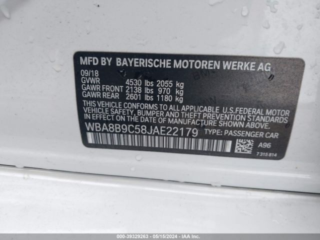 Photo 8 VIN: WBA8B9C58JAE22179 - BMW 330I 