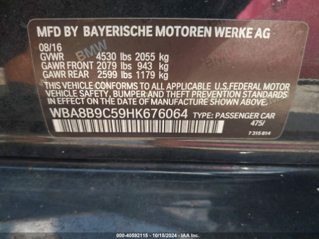 Photo 8 VIN: WBA8B9C59HK676064 - BMW 330I 