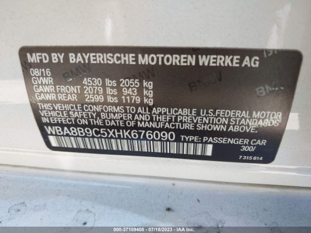 Photo 8 VIN: WBA8B9C5XHK676090 - BMW 330I 