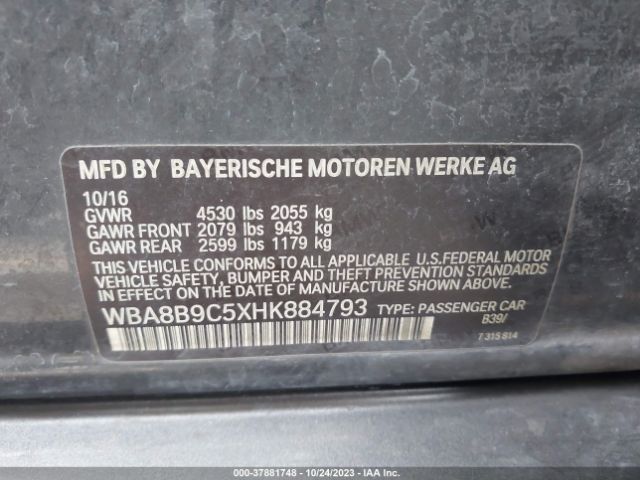 Photo 8 VIN: WBA8B9C5XHK884793 - BMW 330I 