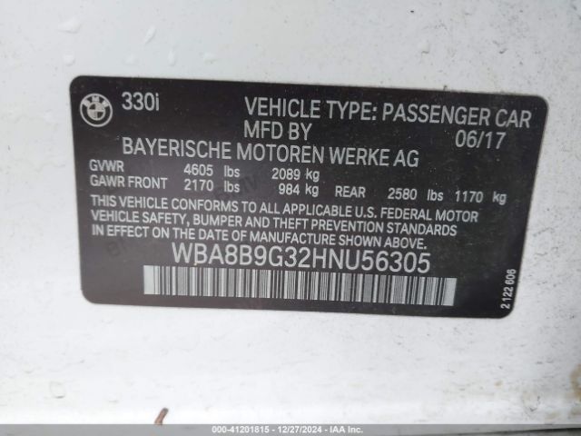 Photo 8 VIN: WBA8B9G32HNU56305 - BMW 330I 