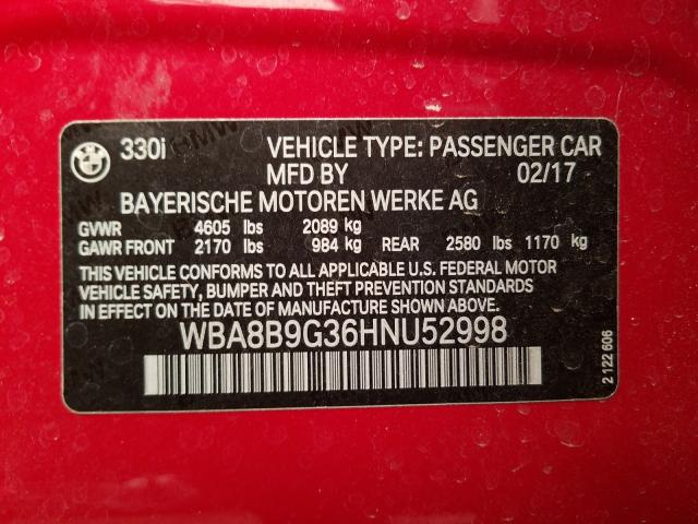 Photo 9 VIN: WBA8B9G36HNU52998 - BMW 330 I 