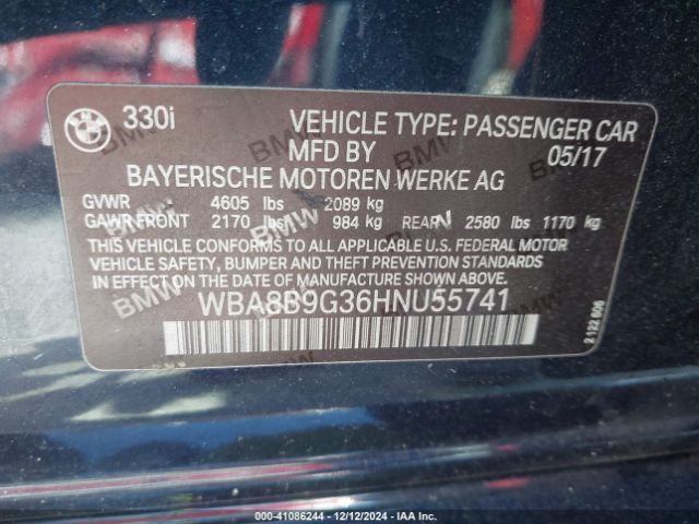 Photo 8 VIN: WBA8B9G36HNU55741 - BMW 330I 