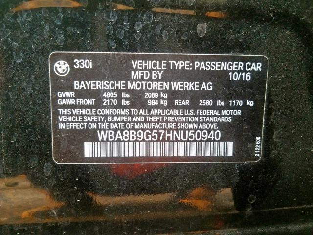 Photo 9 VIN: WBA8B9G57HNU50940 - BMW 330 I 