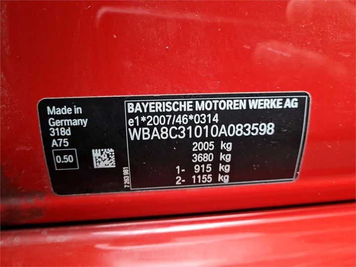 Photo 6 VIN: WBA8C31010A083598 - BMW 3 BERLINE 