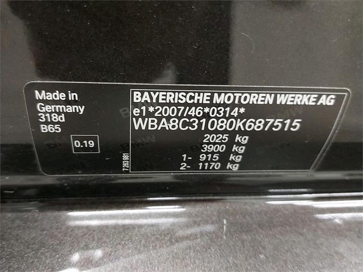 Photo 6 VIN: WBA8C31080K687515 - BMW 3 BERLINE 