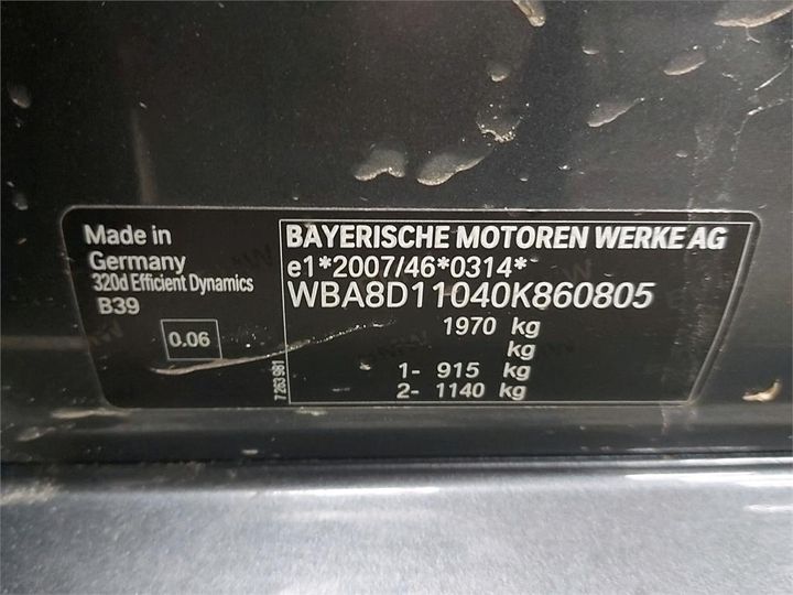 Photo 6 VIN: WBA8D11040K860805 - BMW 3 BERLINE 