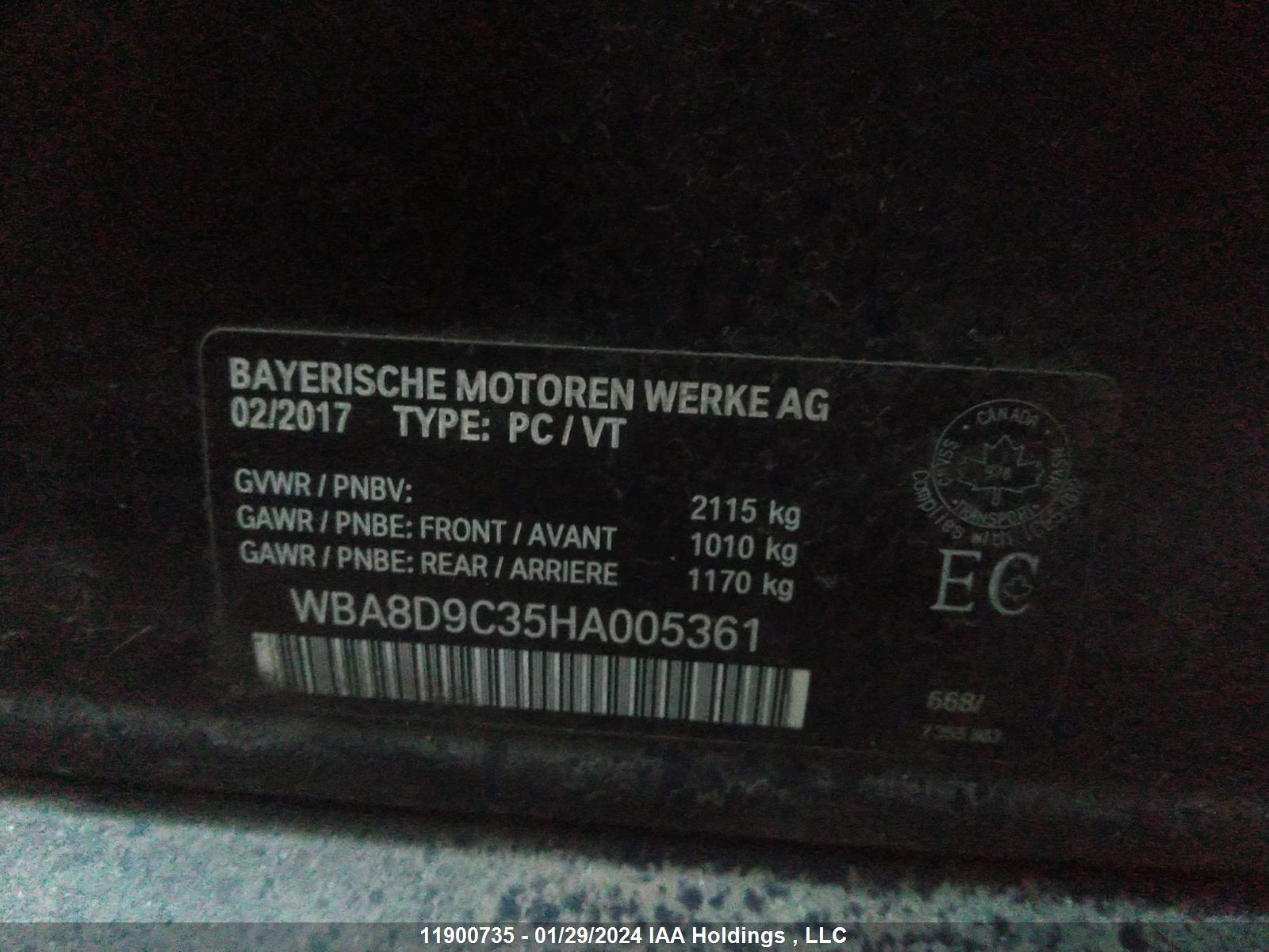 Photo 8 VIN: WBA8D9C35HA005361 - BMW 3ER 