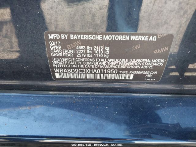 Photo 8 VIN: WBA8D9C3XHA011950 - BMW 330I 