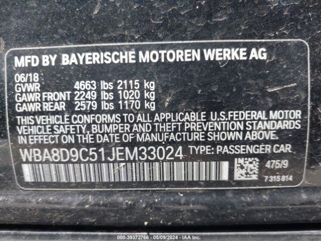 Photo 8 VIN: WBA8D9C51JEM33024 - BMW 330I 