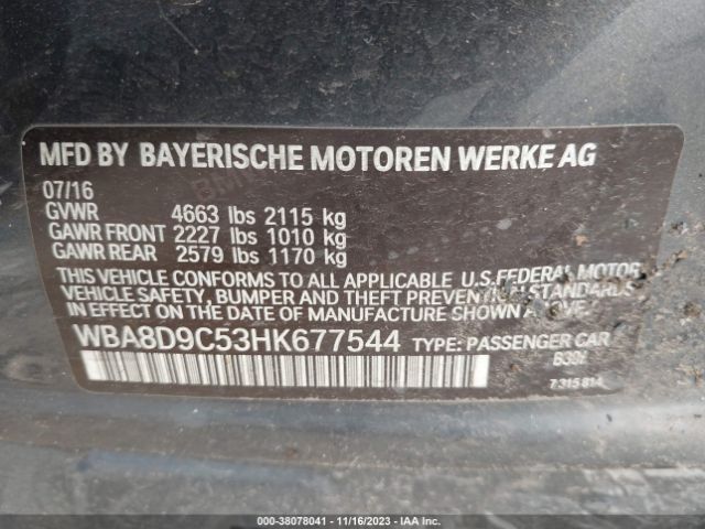 Photo 8 VIN: WBA8D9C53HK677544 - BMW 330I 